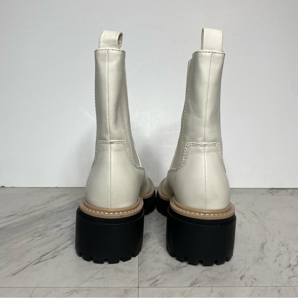 Open Edit Mya White Faux Leather Lug Sole Chelsea Boot 8M - Picture 3 of 15